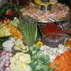 Fruit and Vegetable Display with Shrimp Cocktail