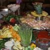 Fruit and Vegetable Display with Shrimp Cocktail